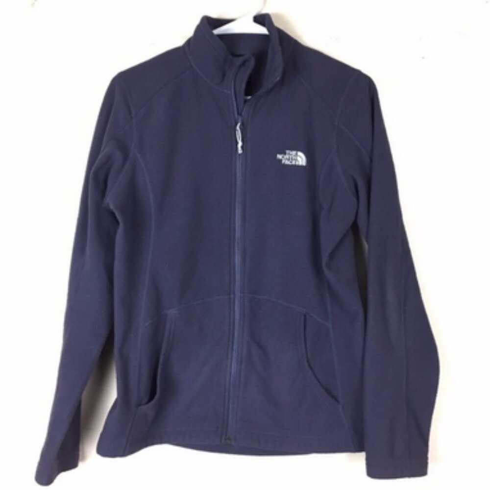North Face purple gray fleece zip up jacket size medium